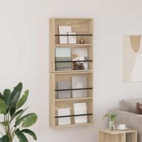 Tijdschrift Rek 2 pcs Sonoma Eiken 60 x 12 x 70 cm Bewerkt hout - thumbnail