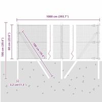 VidaXL Afrasteringspaal grijs 10 x 0,6 m (16 x 16 mm gaas) - thumbnail