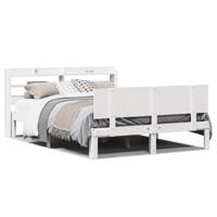Bedframe met hoofdeinde zonder matras 160x200 cm wit - thumbnail