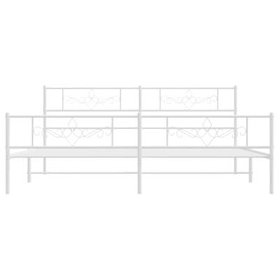 Bedframe met hoofd- en voeteneinde metaal wit 200x200 cm Bedframe met hoofd- en voeteneinde metaal wit 200x200 cm