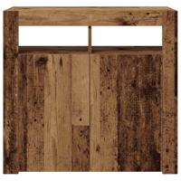 Dressoir met LED-verlichting 80x35x75 cm bewerkt hout oud hout - thumbnail