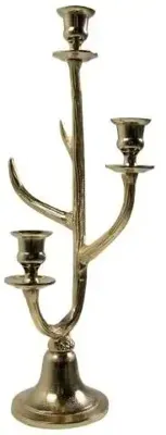 Mars & More kandelaar aluminium gewei 14x14x48cm goud