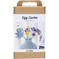 Creativ Company Hobbyset bloemen van eierdozen pastelkleuren - thumbnail