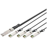 DIGITUS Universele 40 Gbit/s QSFP+ naar 4x SFP+ 10 Gbit/s DAC-Breakout Kabel - 3m - 10 Gbit/s per kanaal - Netwerkkabel - Direct Attach Cable - Direct Attach Copper - thumbnail