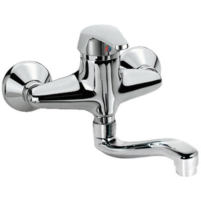 Keukenkraan Tres ECO | Wandmontage | 360° Draaibaar | Mengkraan | 1-hendel | Rond | Chroom