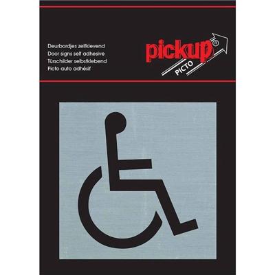 Route Alu Picto 80 x 80 mm Sticker rolstoel Pickup - Pickup