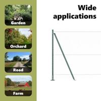 VidaXL Afrasteringspaal groen 10 x 1,2 m (25 mm gaas) staal en pvc - thumbnail