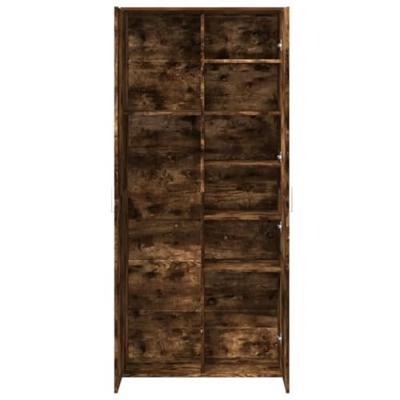 Hoge kast 80x35x180 cm bewerkt hout gerookt eikenkleurig