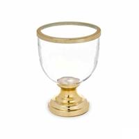 Kaarshouder Fluitglas Gouden Staal 17,3 x 23,5 x 17,3 cm (6 Stuks) - thumbnail