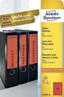 Rugetiket Avery breed 61x192mm zelfklevend rood - thumbnail