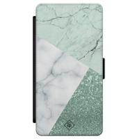 Samsung Galaxy S21 flipcase - Minty marmer collage - thumbnail