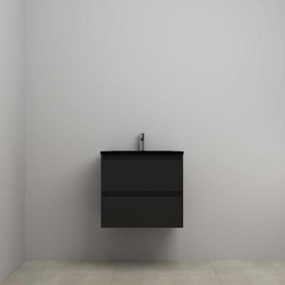 On-Line Onderkast - 60 cm - Voorgemonteerd - Ladestructuur - Acryl Wastafel - 1 Kraangat - Mat Zwart