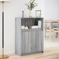 Dressoir met LED 72x34x100 cm bewerkt hout grijs sonoma eiken - thumbnail
