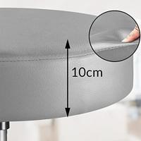 Monzana Bureaustoel - draaistoel - kruk met gestoffeerde zitting in grijs - thumbnail