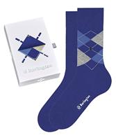 Burlington 2-paar heren sokken - Cadeau verpakking - Gift Box - Katoenen sokken met ruit print - thumbnail