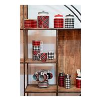 Tin DKD Home Decor Zwart Rood Grijs 15 x 15 x 22 cm - thumbnail