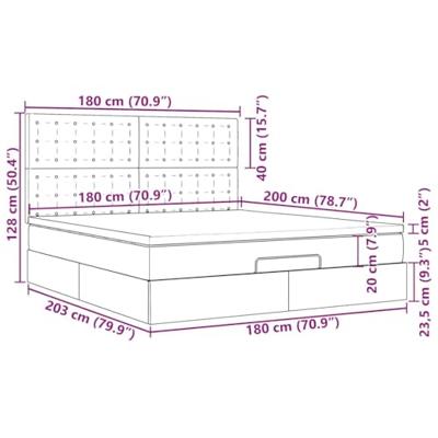 Ottoman bed met matras 180x200cm stof lichtgrijs
