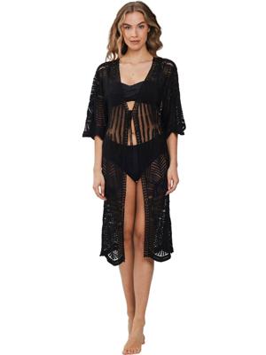 Sierlijke doorschijnende zwarte cover-up