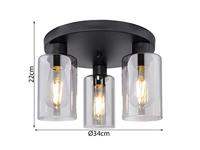 Globo PlafondlampHadera met smoke glas - 15465-3D - thumbnail