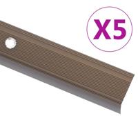VidaXL Trapneuzen l-vormig 5 st 100 cm aluminium bruin - thumbnail