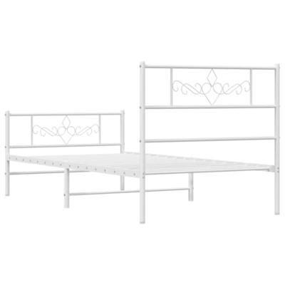 Bedframe met hoofd- en voeteneinde metaal wit 90x200 cm Bedframe met hoofd- en voeteneinde metaal wit 90x200 cm