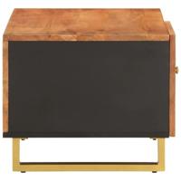 Salontafel 80x50x40 cm massief mangohout bruin en zwart - thumbnail