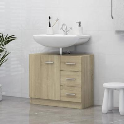 VidaXL Wastafelkast 63x30x54 cm bewerkt hout sonoma eikenkleurig