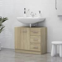 VidaXL Wastafelkast 63x30x54 cm bewerkt hout sonoma eikenkleurig - thumbnail