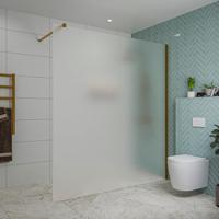 Fortifura Galeria inloopdouche - 180x200cm - mat glas - wandarm - Geborsteld koper PVD (Koper) SW797933/SW876702 - thumbnail