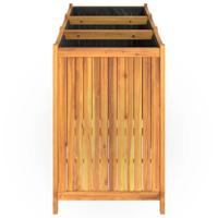 Plantenbak met voering 150x50x75 cm massief acaciahout - thumbnail