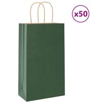 VidaXL Papieren zakken 50 st met hengsels 21x11x36 cm groen - thumbnail