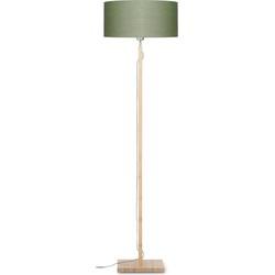 Good&Mojo Vloerlamp 'Fuji' Bamboe en Eco linnen, kleur Groen Good&Mojo Vloerlamp 'Fuji' Bamboe en Eco linnen, kleur Groen
