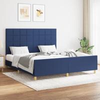 Bedframe zonder matras stof blauw 160x200 cm - thumbnail