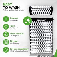 Tunturi Acupressuur Mat met kussen | Spijkermat| Meditatie Mat | Acupunctuur Set | 83 x 42 cm | Zwart - thumbnail