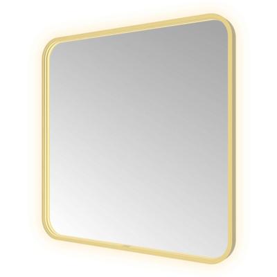 Spiegel Hotbath &MORE 80x60 cm LED-Verlichting Spiegelverwarming Vierkant Geborsteld Messing PVD