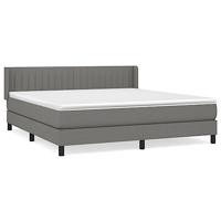 Boxspring met matras stof donkergrijs 160x200 cm - thumbnail