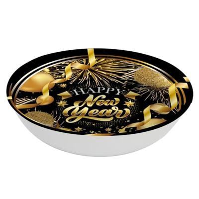 Elegante Nieuwjaar Schaal Zwart/Goud (32cm)