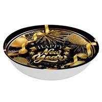 Elegante Nieuwjaar Schaal Zwart/Goud (32cm) - thumbnail