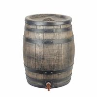 Nature regenton met hout-look 50 l 38x49,5 cm bruin - thumbnail