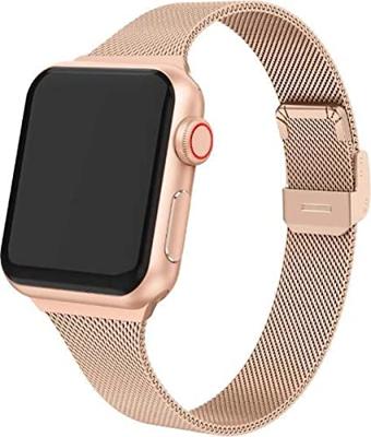 Milanese slim fit bandje - Champagne goud - Geschikt voor Apple Watch 38mm / 40mm / 41mm / 42mm