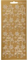 Creotime foliestickers rendier 1 stickervel goud - thumbnail