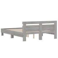 Bedframe met hoofdeinde en LED-licht grijs sonoma 180x200 cm - thumbnail