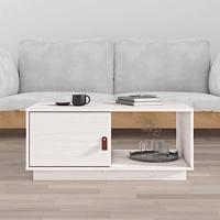 Salontafel 80x50x35,5 cm massief grenenhout wit - thumbnail