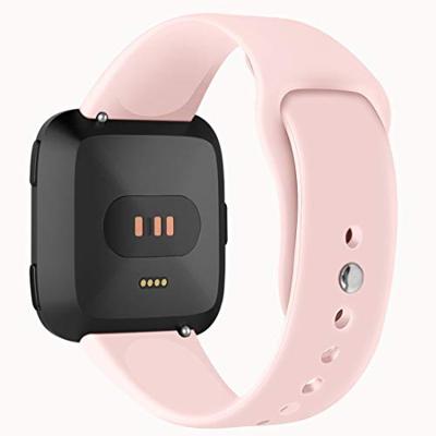 Fitbit Versa 1 / 2 & Lite siliconen bandje - Maat: Large - Roze Fitbit Versa 1 / 2 & Lite siliconen bandje - Maat: Large - Roze