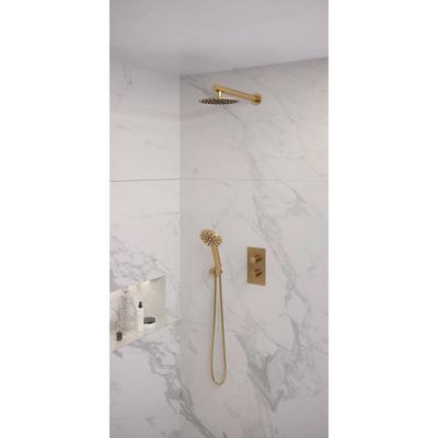 Gold Edition thermostatische inbouw regendouche set met omstelling, 20 cm douchekop en handdouche