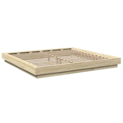 Bedframe bewerkt hout sonoma eikenkleurig 200x200 cm