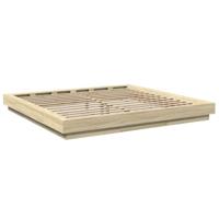 Bedframe bewerkt hout sonoma eikenkleurig 200x200 cm - thumbnail