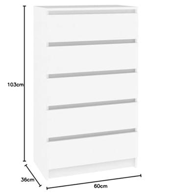 Ladekast 60x36x103 cm bewerkt hout wit Ladekast 60x36x103 cm bewerkt hout wit
