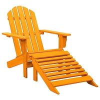 Tuinstoel Adirondack met voetenbank massief vurenhout oranje - thumbnail