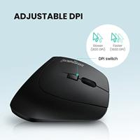 Perixx PERIMICE-804 Ergonomische muis Bluetooth Optisch Zwart 6 Toetsen 1600 dpi Ergonomisch - thumbnail